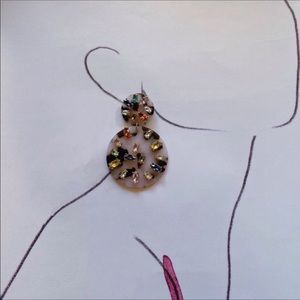Anthropologie Crystal Round Drop Earrings